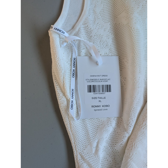 NWT Ronny Kobo Owena One-Shoulder Side-Slit Maxi Gown Size XL Ivory #ND452 - Picture 9 of 13